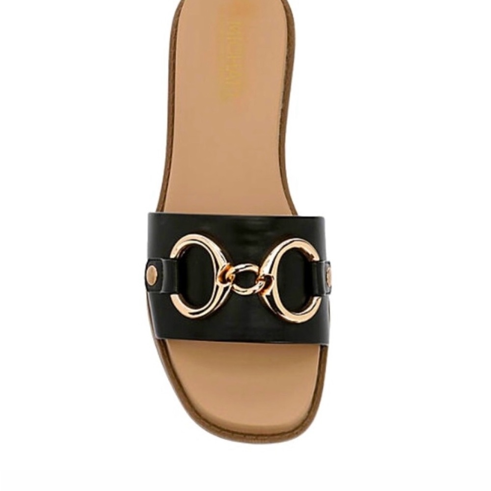 🔘MICHAEL by Michael Shannon Jade Slide Black Sandal